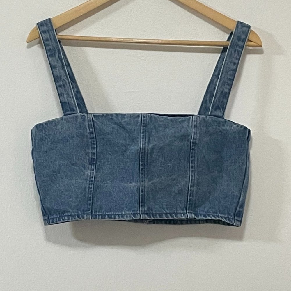 WeWoreWhat Brand Denim Bustier top